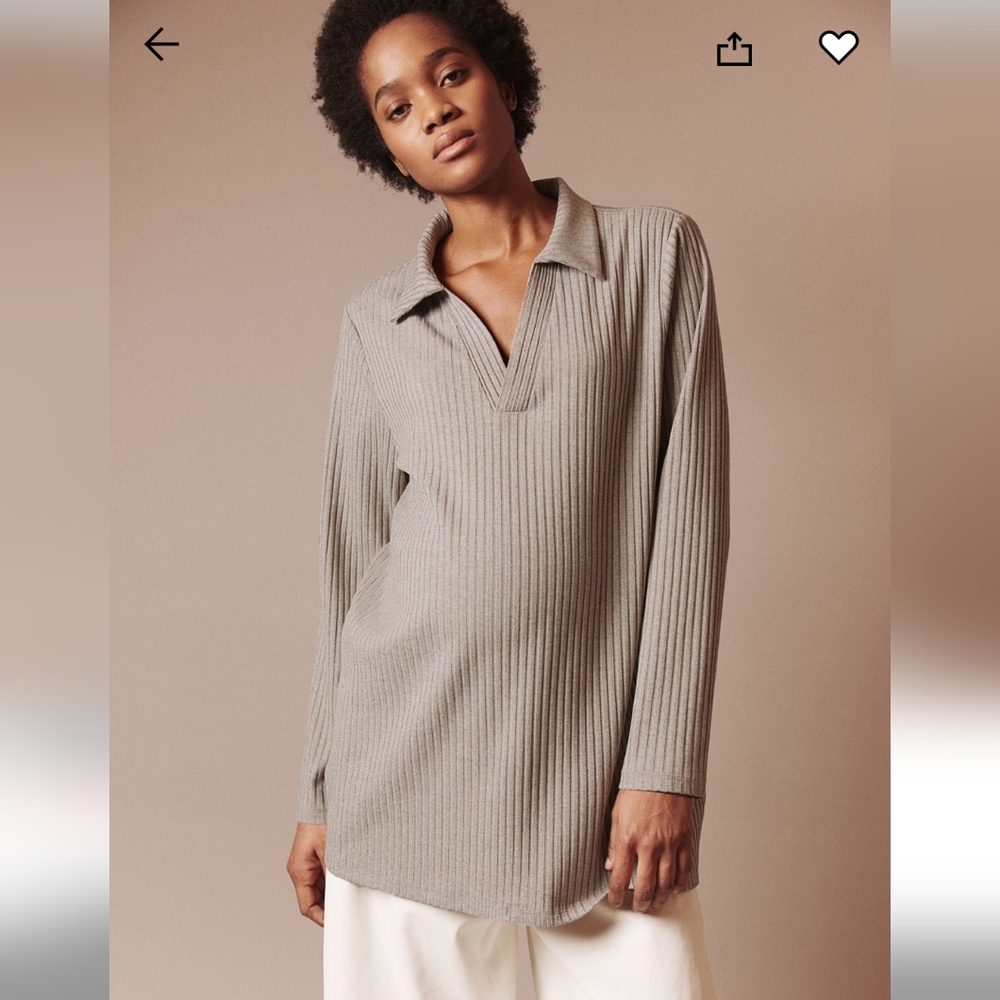 H&M Mama ribbed polo top